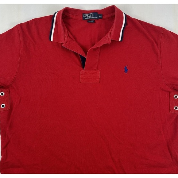 Polo Ralph Lauren Other - Vtg Ralph Lauren Mens XL Polo Shirt Red Navy Blue‎ Pony Rugby Golf Short Sleeve